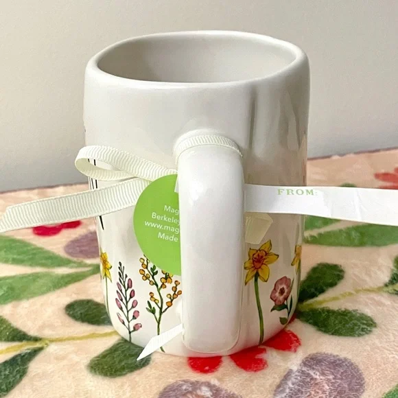 Rae Dunn White Mug with Floral Design - Picture 3 of 11